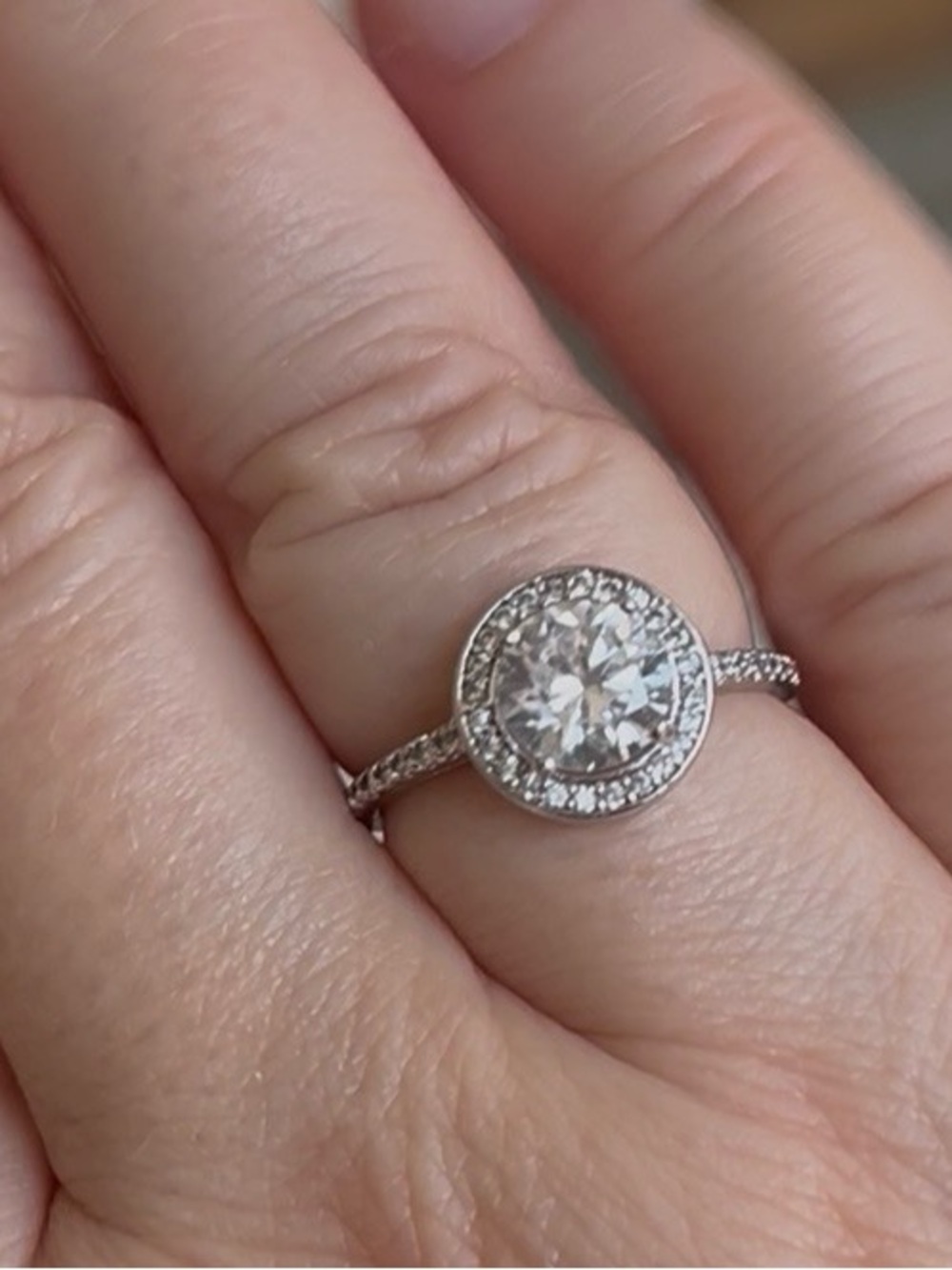 Cushion set round engagement ring costume jewelry CZ about size 7